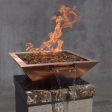 Top Fires Maya 30-Inch Square Hammered Copper Gas Fire and Water Bowl - Match Lit (OPT-30SCFW) Online Sale