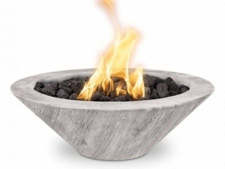 Top Fires Cazo Wood Grain GFRC Gas Fire Bowl - Match Lit on Sale