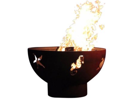 Fire Pit Art Sea Creatures 36-Inch Handcrafted Carbon Steel Gas Fire Pit Online now