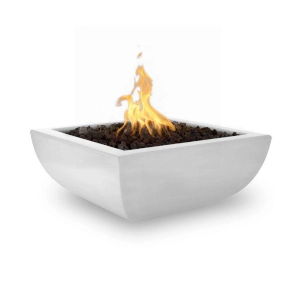 Top Fires Avalon 36-Inch Square Concrete Gas Fire Bowl - Match Lit Hot on Sale