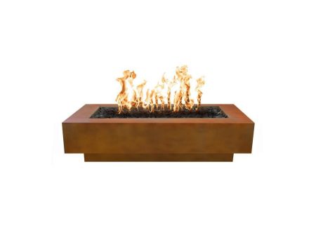 Top Fires Coronado 15-Inch Tall Rectangular Corten Steel Gas Fire Pit - Match Lit Hot on Sale