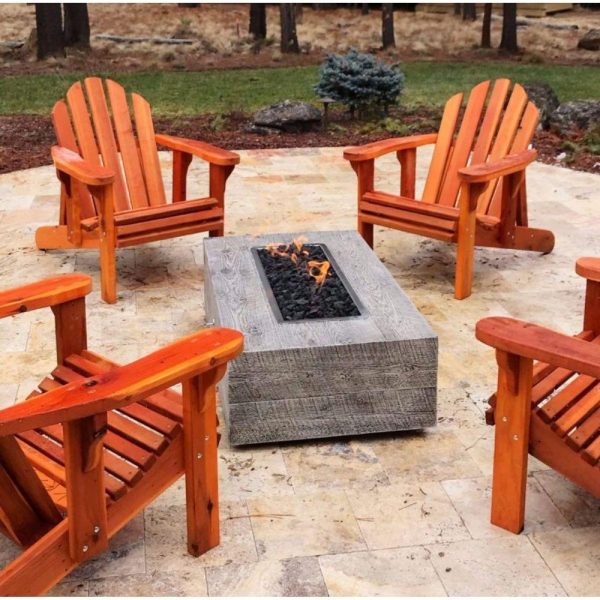 Top Fires Coronado Rectangular GFRC Gas Fire Pit - Match Lit on Sale