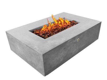 Stonelum Manhattan 01 53-Inch Rectangular Concrete Gas Fire Pit Table Online Hot Sale