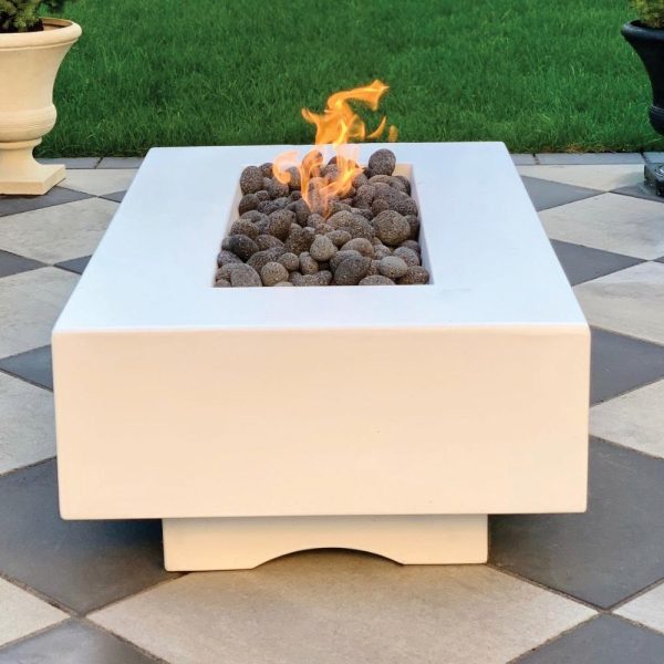 Top Fires Del Mar 72-Inch Rectangular GFRC Gas Fire Pit - Electronic Online