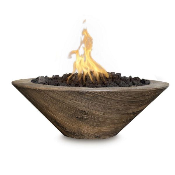 Top Fires Cazo Wood Grain GFRC Gas Fire Bowl - Electronic Discount