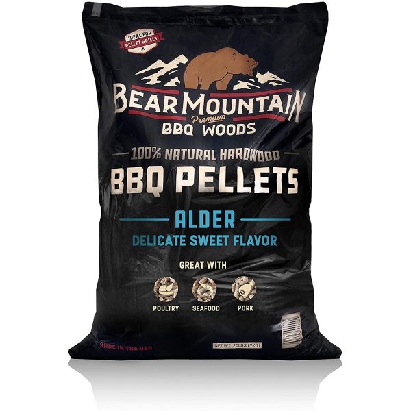 Bear Mountain BBQ 100% Natural Hardwood Alder Sweet Flavor Pellets, 20 Pounds For Cheap