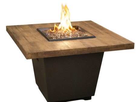 American Fyre Designs Cosmopolitan 36-Inch  Reclaimed Wood  Square Gas Fire Pit Table Online Hot Sale