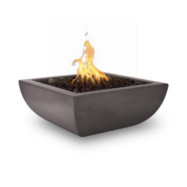 Top Fires Avalon 30-Inch Square Concrete Gas Fire Bowl - Match Lit Sale