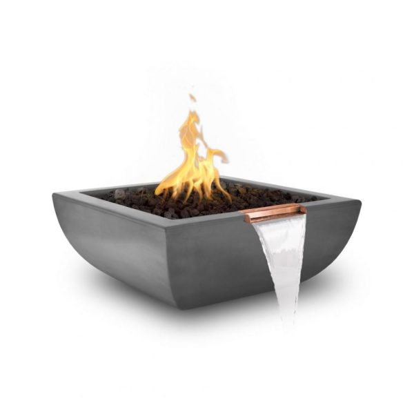 Top Fires Avalon 24-Inch Square Concrete Gas Fire and Water Bowl - Match Lit Cheap