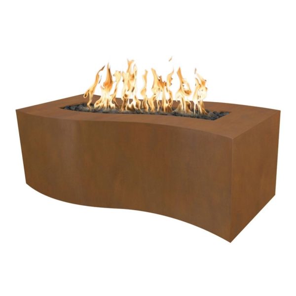 Top Fires Billow Rectangular Steel Gas Fire Pit Table - Electronic Cheap