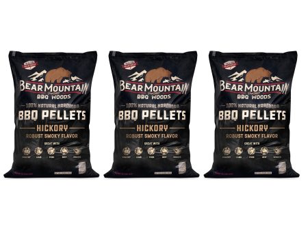 Bear Mountain BBQ All-Natural Hardwood Hickory Smoker Pellets, 40 Lb (3 Pack) Fashion