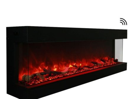 Amantii TRU-VIEW 72-Inch Indoor Outdoor 3-Sided Smart Electric Fireplace (72-TRU-VIEW-XL) Fashion