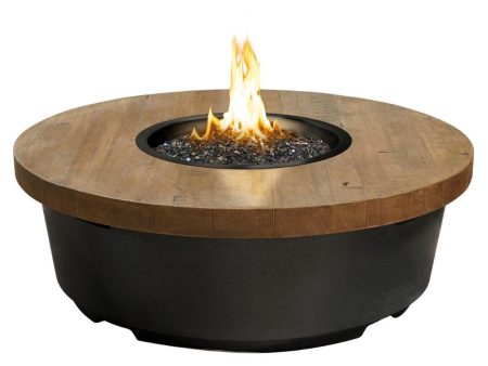 American Fyre Designs Contempo 47-Inch  Reclaimed Wood  Round Gas Fire Pit Table Online Sale