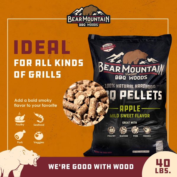 Bear Mountain BBQ All Natural Hardwood Apple Smoker Pellets, 40 Pounds (2 Pack) Cheap