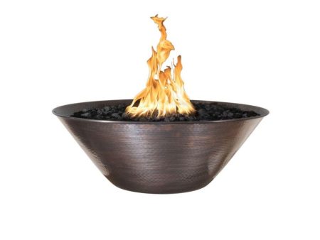 Top Fires Remi 31-Inch Round Copper Gas Fire Bowl - Match Lit Cheap