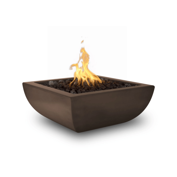 Top Fires Avalon 30-Inch Square Concrete Gas Fire Bowl - Match Lit Sale