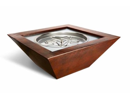 HPC 40-Inch Sedona Square Copper Gas Fire Bowl Supply