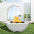 Modern Blaze 48-Inch Round Concrete Gas Fire Bowl with Push Button Ignition on Sale