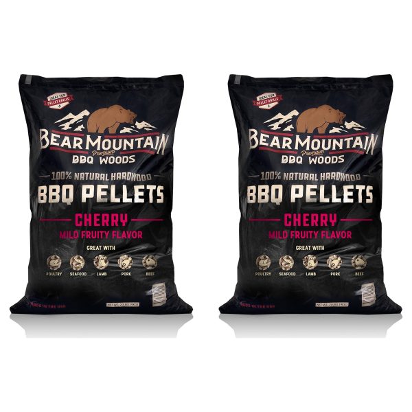 Bear Mountain BBQ All Natural Hardwood Cherry Smoker Pellets, 40 Pounds (2 Pack) Supply