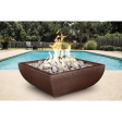 Top Fires Avalon Square Hammered Copper Gas Fire Bowl - Match Lit Hot on Sale