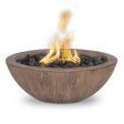 Top Fires Sedona 27-Inch Wood Grain GFRC Gas Fire Bowl - Match Lit Online now