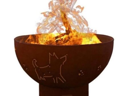 Fire Pit Art Funky Dog 36-Inch Handcrafted Carbon Steel Fire Pit (FDOG) For Cheap