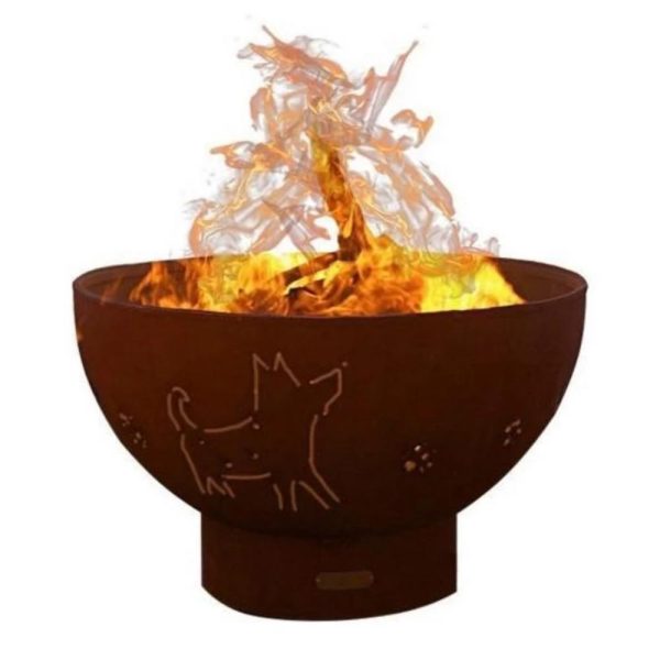 Fire Pit Art Funky Dog 36-Inch Handcrafted Carbon Steel Fire Pit (FDOG) For Cheap