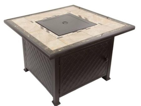 AZ Patio Heater Marble Tile 40-Inch Square LP Fire Pit Table (GFT-51030A) Online Hot Sale