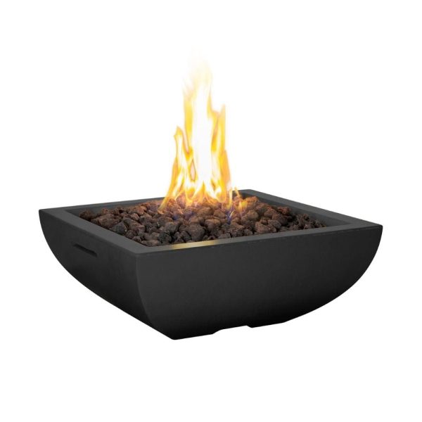 American Fyre Designs Bordeaux Petite 30-Inch Square Concrete Gas Fire Bowl Cheap