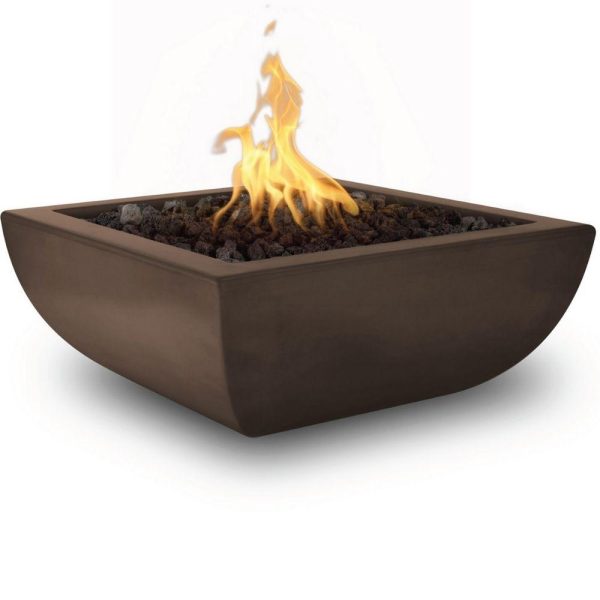 Top Fires Avalon 36-Inch Square Concrete Gas Fire Bowl - Match Lit Hot on Sale