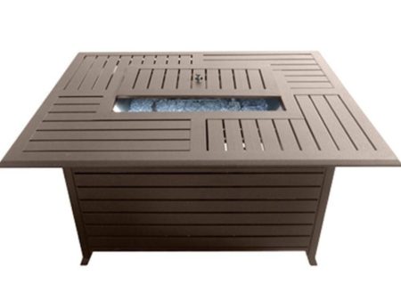 AZ Patio Heaters Aluminum 49-Inch Rectangular LP Fire Pit Table (FS-1010-T-12) Online now