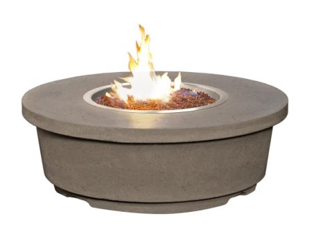 American Fyre Designs Contempo 47-Inch Concrete Round Gas Fire Pit Table Supply