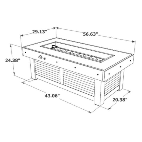 The Outdoor GreatRoom Company Denali Brew 57-Inch Linear Gas Fire Pit Table (DENBR-1242) Online Sale