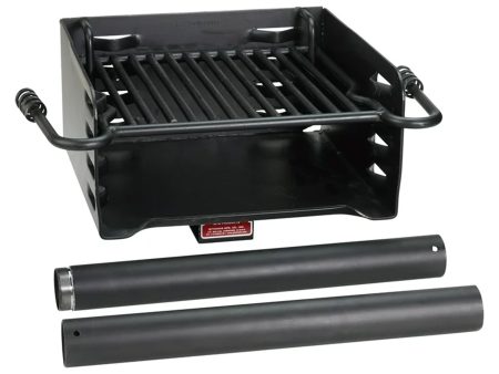 Pilot Rock H-16 B6X2 Park Style Steel Outdoor BBQ Charcoal Grill and Post, Black For Cheap