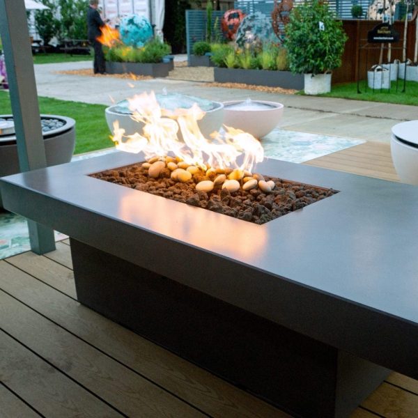 Solus Tavolo 68-Inch Linear Ultra High-Performance Concrete Gas Fire Pit Table Fashion