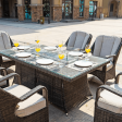 Direct Wicker Regal 7-Piece Outdoor Dining Set with LP Fire Pit Table (PAG-1106-R) Online